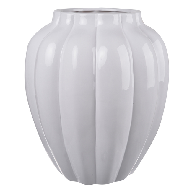 Ceramic White Bulb Vase
