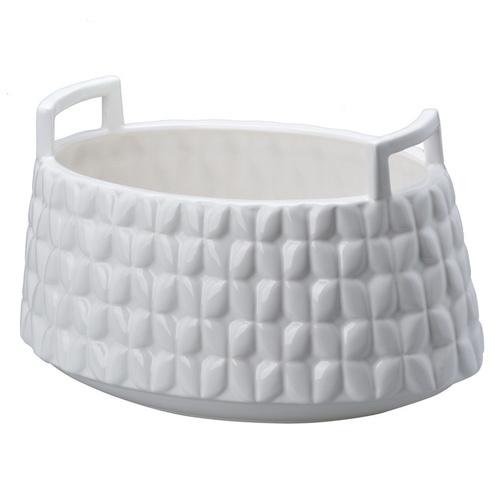 Oval Basket Bowl White