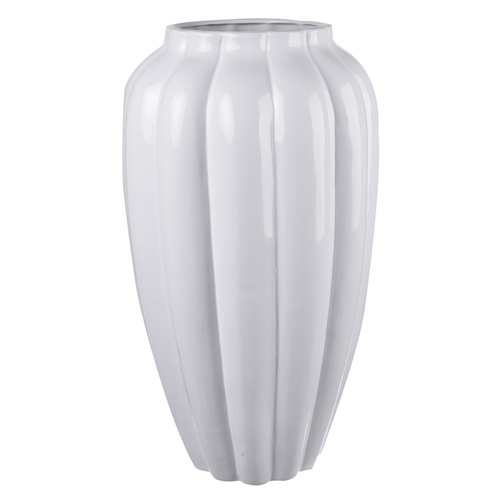 Ceramic White Bulb Vase Tall
