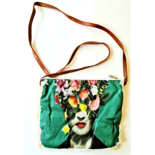 Frida Kahlo Floral Face Printed Floral Bag