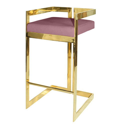 Ritz Bar Stool - Dusty Pink
