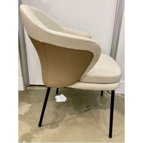 The Blake Saddle Leather Dining Chair Brown & Beige 270-09