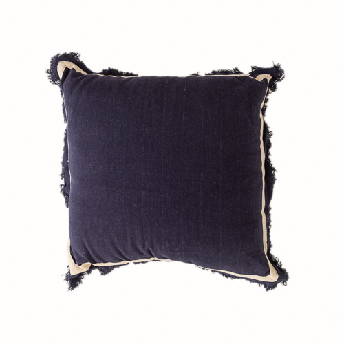 Dark Blue Cushion With Cream Trimming  