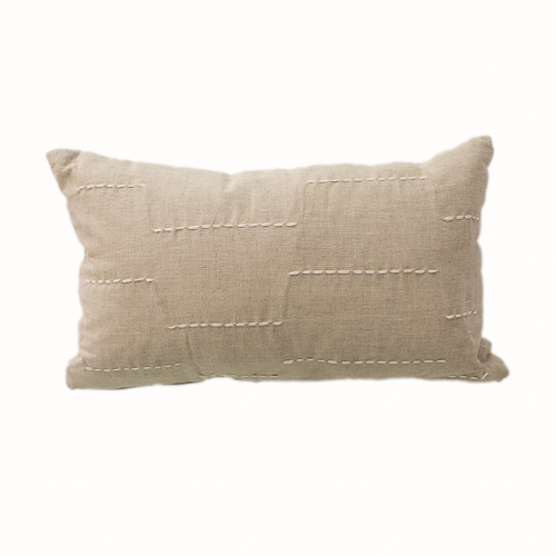 Sage Pillow With White Lines