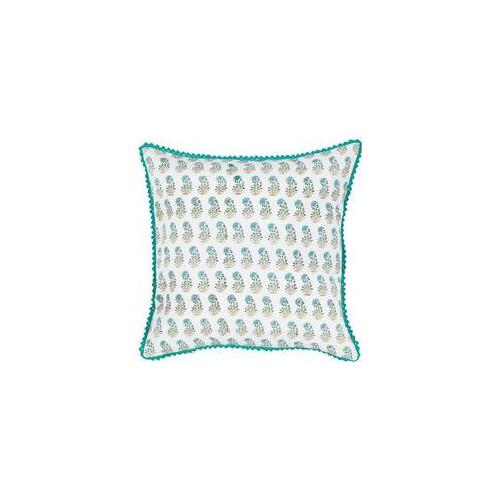 Aqua Jasmine Flower Cushion - 45 x 45 cm