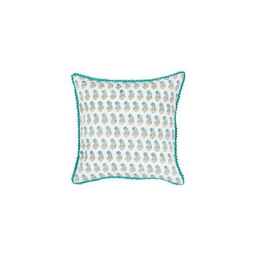 Aqua Jasmine Flower Cushion - 45 x 45 cm