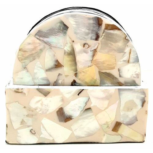 Mother of Pearl Coasters Set of 6 Multi colour Pattern - Round