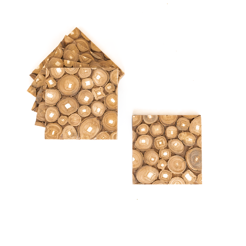 Teak  Coasters Set of 6