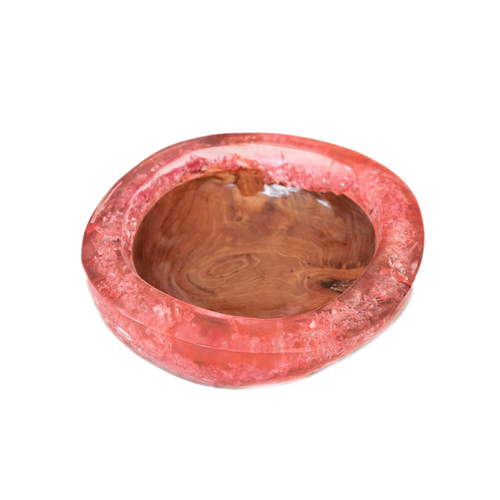 Teak and Resin Decorative Bowl