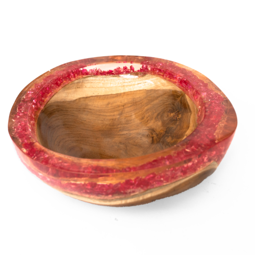 Teak and Resin Decorative Bowl