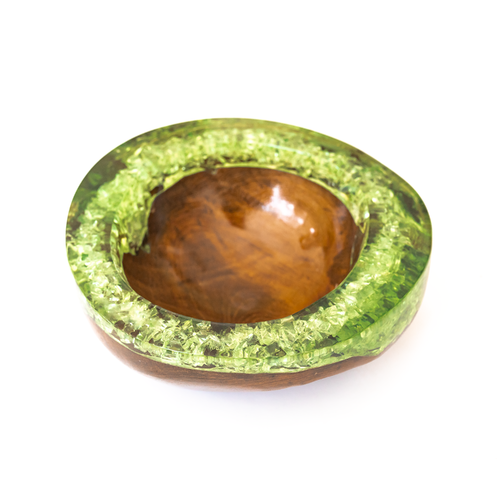 Teak and Resin Decorative Bowl