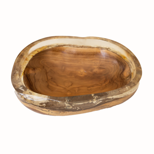 Teak and Resin Decorative Bowl