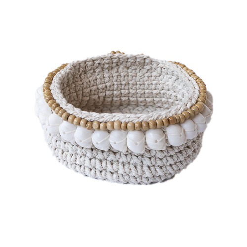 Crochet Shell & Bead Basket