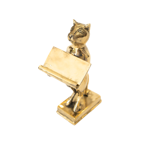 Mr. Felix The Brass Cat Business Card Holder