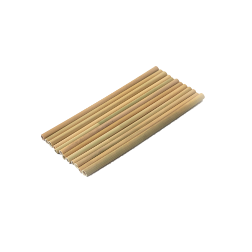 Bamboo Eco Friendly Drinking Straws Set of 12 - 20cm / 1cm Diam 