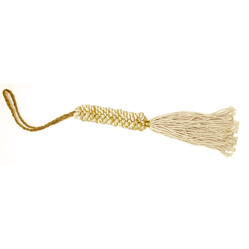 Hanging Cowrie Shell With Cream Tassel