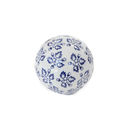Japanes Flower Blue & White Ceramic Ball 10cm