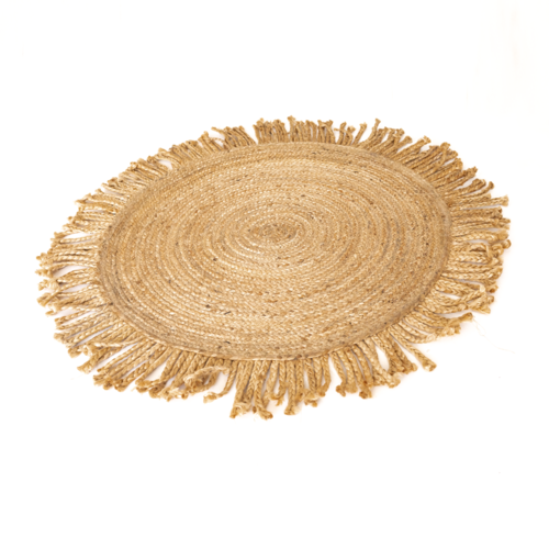 Natural Jute Tassel Hand Woven Round Rug