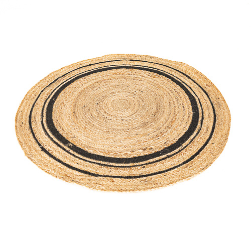 Natural Jute Black Lining Hand Woven Rug