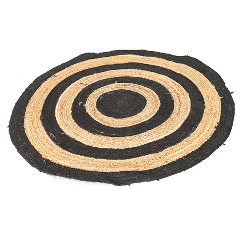 Natural Jute Black Inner Lining Hand Woven Rug