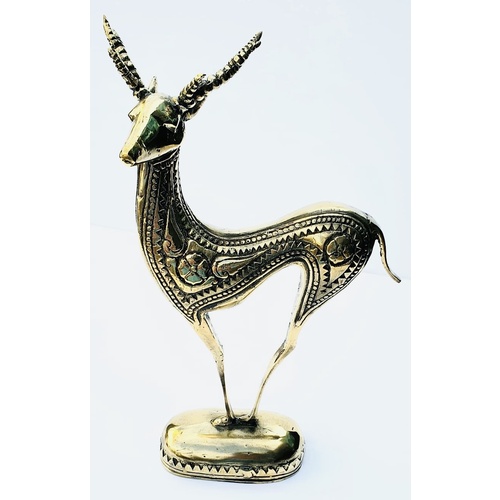 Large Brass Deer Sculpture