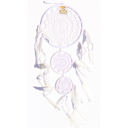 Three White Dreams - XXL Dream Catcher