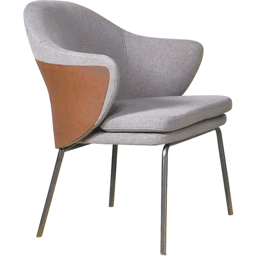 The Blake Saddle Leather Dining Chair Brown & Light Grey - M23205-03
