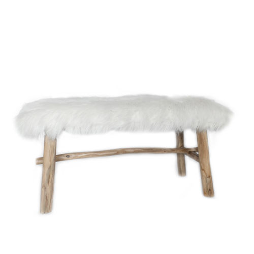 Mongolian Faux Fur Bench Seat