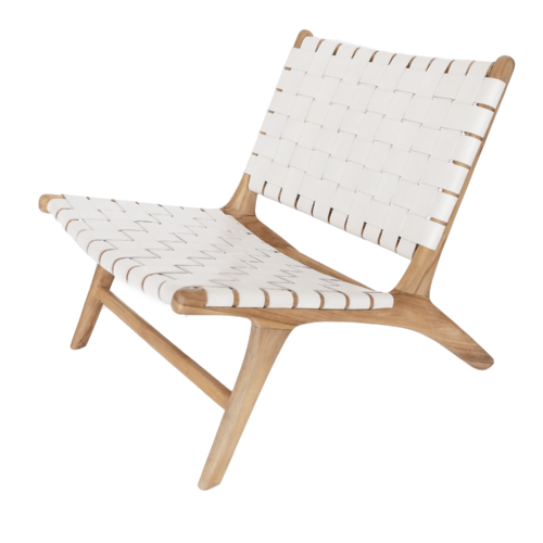 The Josipa White Woven Leather Chair