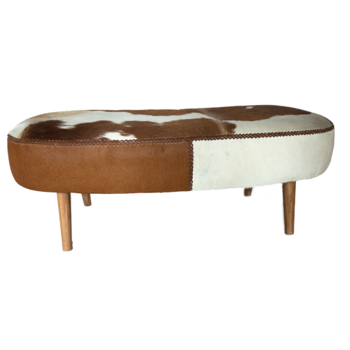 Cow Hide Bench Seat Kidney Shape