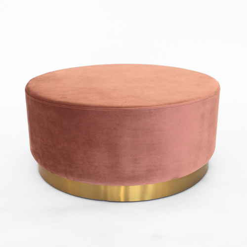 Mia Round Velvet Ottoman Large - Dusty Pink CC-47
