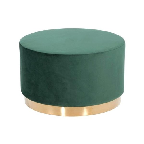 Mia Round Velvet Ottoman Large - Emerald Green CC-42