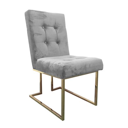 Soraya Armless Velvet Dining Chair - Grey