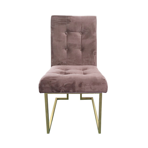 Soraya Armless Velvet Dining Chair - Dusty Pink