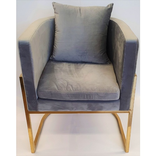 Melrose Velvet Armchair - Light Grey CC-274