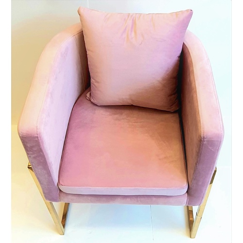 Melrose Velvet Armchair - Light Pink CC-201
