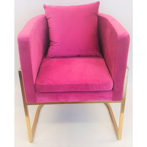 Melrose Velvet Armchair - Hot Pink CC -16