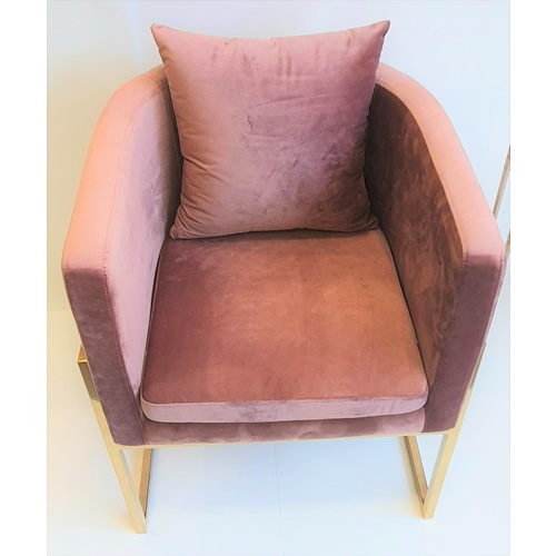 Melrose Velvet Armchair - Dusty /Rose Pink