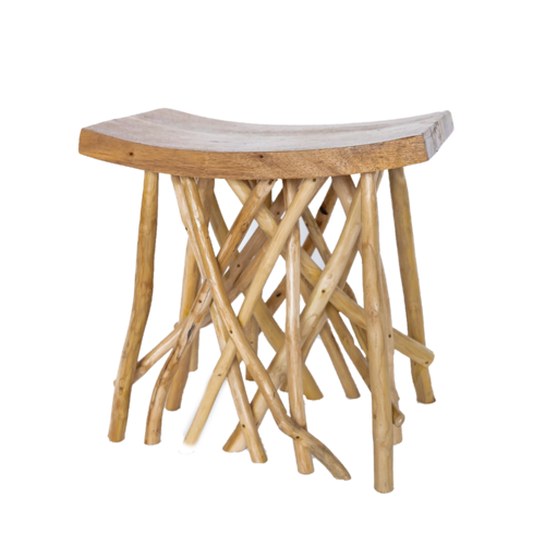 Teak Stick Stool - Natural