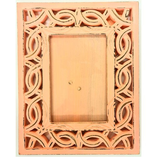Spiral Orange Wood Picture Frame - Large