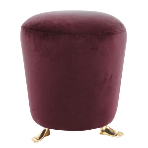 The Foot Stool/ Ottoman - Dark Red / Maroon 
