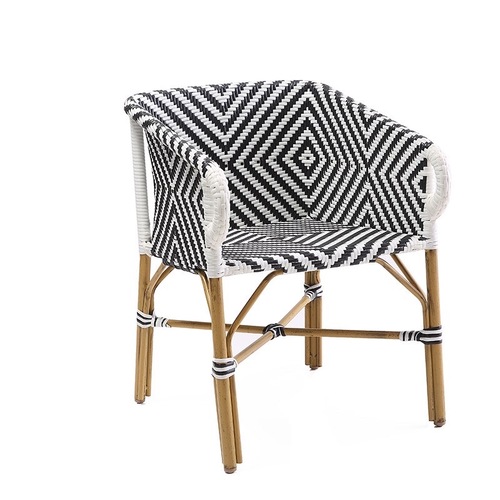 Sorrento Wicker And Aluminium Commercial Bistro Dining Armchair