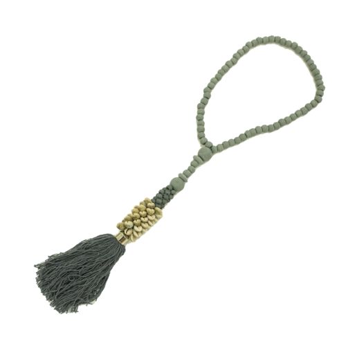 Hanging Grey Tassel With Cream Shell 