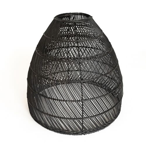 Black Rattan Light Shade - Large