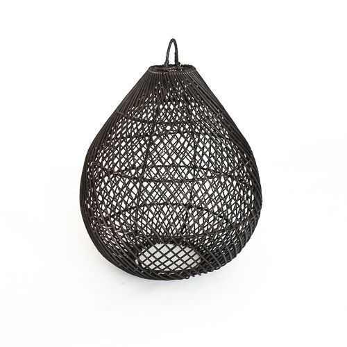 Black Rattan Teardrop Light Shade