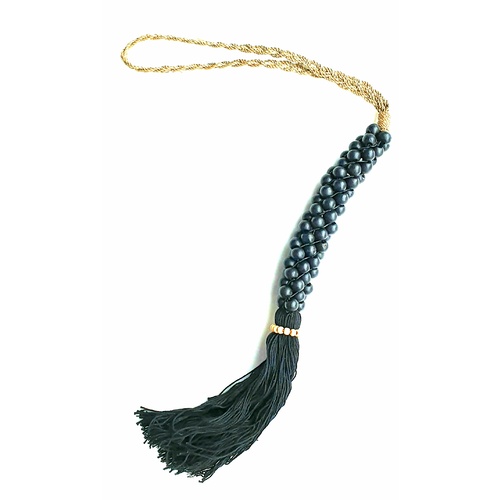 Hanging Black Beaded Tassel