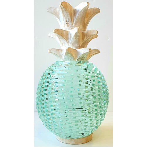 Glass Decorative Pineapple White - X Large