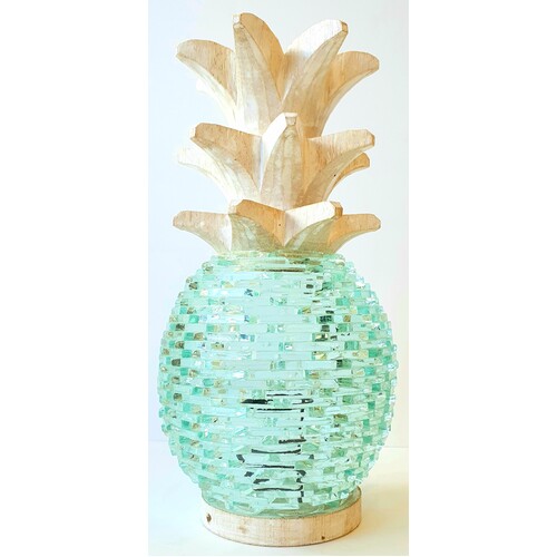 Glass Decorative Pineapple White - Large