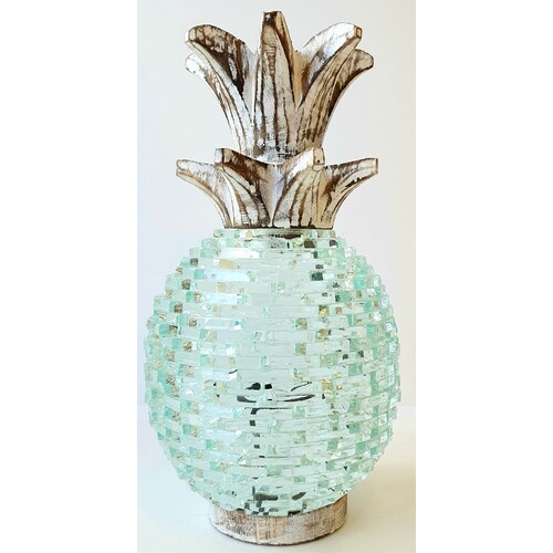 Glass Decorative Pineapple Black Wash - Small