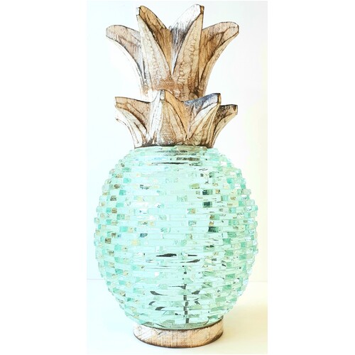 Glass Decorative Pineapple Black Wash - XX Small